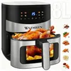 Image de Friteuse sans huile 8L 1800W WSZMREN - Air fryer avec écran tactile LED 8 programmes fenêtre visible minuterie et thermostat