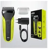 Image de Rasoir Electrique - BRAUN - 300BT Jaune - Sans fil - Batterie rechargeable - Têtes x 6