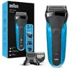 Image de Braun series 3 shave & style rasoir électrique homme 3-en-1 noir/bleu, équipé de la technologie wet & dry avec tondeuse a bar