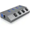 Image de Icy Box Ib-hub1405 Usb 3.2 Gen 1 (3.1 Gen 1) Type-b 5000 Mbit/s Anthracite