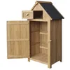 Image de Wiltec Abri de jardin   770 x 540 x 1370 mm   en bois d’Épicéa   avec Toit en bitume et 2 portes   Cabane Remise pour rangement outi