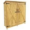 Image de Wiltec Abri de jardin   1350 x 500 x 1540 mm   en bois d’Épicéa   avec Toit en bitume et 2 portes   Cabane Remise pour rangement out