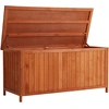 Image de Wiltec Coffre Rangement Jardin 1270 X 550 X 600 Mm   En Bois D'épicéa   Avec Couvercle Et Dipositif De Fixation   P
