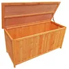 Image de Wiltec Coffre Rangement jardin 1270 x 550 x 600 mm   en bois d’Épicéa   avec Couvercle et dipositif de fixation   pour Stockage de C