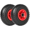 Image de Wiltec Lot de 2x Roue complète 3.00-4 pour Diable   255 x 255 x 85 mm   Avec Chambre à air et Jante   Valve coudée TR87   capacité d