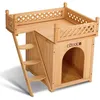Image de Niche villa en bois avec terrasse brun 66x53x64cm