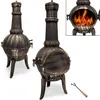 Image de Cheminée GARDEBRUK® en Fonte extérieur 112 cm feu extérieur mexicain poêle de terrasse Balcon brasero