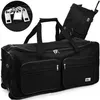 Image de Sac De Voyage 85L Noir MONZANA® à roulettes trolley sac de sport poignée télescopique 2 roues verrouillable transport
