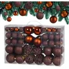 Image de Lot de 100 boules de Noël en plastique robuste Décoration de Noël intérieur extérieur Décoration pour sapin brun