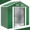Image de GARDEBRUK® Abri de Jardin métal XL 2m² Fondation 200x135x190cm Porte coulissante Vert cabane de Jardin cabanon Rangement 4m³