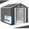 Image de GARDEBRUK® Abri de jardin métal XXXL 8m² fondation 315x260x180cm porte coulissante anthracite cabane jardin cabanon rangement 15m³