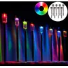 Image de Lampes solaires de Jardin - DEUBA - Lot de 8 lumières LED - Blanc chaud ou multicolore - Acier inoxydable