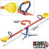 Image de Balançoire à bascule pour enfants - SPIELWERK - Rouge - 200x67x70cm - Acier laqué - Pivotable 360°