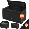 Image de Coffre de Rangement Aspect osier Anthracite Malle 310 litres Stockage Coussins avec roulettes Extérieur Jardin