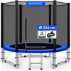 Image de MONZANA® Trampoline extérieur rond Ø244cm max. 120kg set complet filet de sécurité porte dentrée échelle tapis de saut