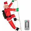 Image de MONZANA® Père Noël échelle extérieur grimpeur lumineux LED XXL 240cm minuteur 8 fonctions éclairages télécommande décoration