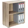 Image de Étagère bibliothèque chêne 77 x 60 x 28 cm Meuble de rangement VELA 2 compartiments pour salon bureau chambre