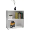 Image de Étagère bibliothèque blanc 77 x 60 x 28 cm Meuble de rangement VELA 2 compartiments pour salon bureau chambre