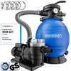 Image de Pompe filtre à sable 9.600l/h 450W 2en1 raccord 32-38mm métal système de filtre à sable 7 fonctions piscine certifié TÜV