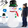Image de MONZANA® Bonhomme de neige gonflable 120 cm XL décoration lumineuse Noël matériel fixation extérieur personnage autogonflant