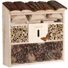 Image de CADOCA® Hôtel à insectes en Bois naturel 305x31 cm Cabane Maisonette Nichoir à abeilles Hivernage Pollinisation Biodiversité
