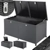 Image de Coffre de jardin CASARIA® XXL 625L - Double ouverture avec roulettes & vérin à gaz - Malle de rangement pour coussins en Polyrotin