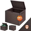 Image de Coffre de Jardin Casaria® Exterieur 190 L Marron - Caisse de rangement étanche - Malle avec poignées latérales pour Balcon