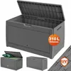 Image de Coffre de Rangement CASARIA® Gris Aspect polyrotin - Malle 310 litres Stockage Coussins avec roulettes Extérieur Jardin