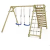 Image de Balançoire double WICKEY Smart Cliff avec mur d'escalade et 2 sièges bleu   10 ans de garantie*