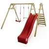 Image de Balançoire multifonction WICKEY Smart Dash avec toboggan 220 cm rouge anneaux et trapèze   10 ans de garantie*