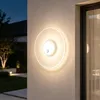Image de Sogood Applique Murale Lampe Extérieure 6W avec LED Lampe Jardin Étanche IP65 3000K Light Extérieure Blanc LunaLights 30cm