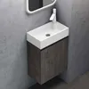 Image de doporro Petit Meuble Sous Vasque Gris-brun et Vasque 46cm Ensemble de 2 Pièces de Meuble de Salle de Bain Design Pisa02