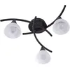 Image de Plafonnier Lindby Della Noir Verre à Intensité Variable 3 Lampes E14