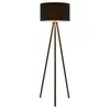 Image de Lampadaire salon - Lindby - lampe sur pied - Bois Tissu textile - gris foncé noir