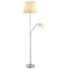 Image de Lindby Lampadaire Tissu Nantwin (Moderne) en Blanc Textile e. a. pour Salon & Salle à manger (1 lampeà E27) Sur Pied Lampe a de