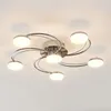Image de Lindby plafonnier LED pour salon et salle à manger Rouven en métal argenté 9626117