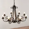 Image de Lindby lustre à intensité variable pour salon et salle à manger Scaleria en métal marron 9639191