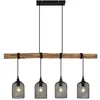 Image de Suspension - Lindby - lampe suspendue - Bois - 116 x 15 x 24 5 cm - noir mat bois