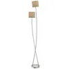Image de Lampadaire salon - Lucande - lampe sur pied - Tissu textile - taupe nickel satiné