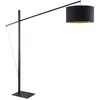 Image de Lampadaire - Arcchio - lampadaire arqué salon - Tissu textile - noir doré
