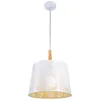 Image de Suspension style floral en métal et en bois couleur blanc excl 1x E27 60w 230V