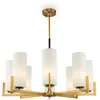 Image de Lustre moderne - Maytoni - Fortano - 8 lumières - Laiton - Abat-jour en verre - Design contemporain