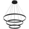 Image de Plafonnier suspendu - Maytoni - Modern Rim - LED intégré - Noir - 3 niveaux - Design contemporain