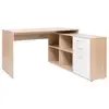 Image de Bureau D'angle London - Panneaux De Particules - Décor Chene Sonoma, Blanc - 136 X 75 X 139 Cm