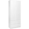 Image de Armoire Image7 - 2 Portes + 2 Tiroirs - Blanc Mat - L80 X H191 X P40 Cm