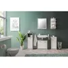 Image de Salle de bain complète - Blanc et gris béton - 1 meuble sous lavabo + 1 étagère + 2 rangements bas - MADEIRA