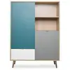Image de Cuba buffet haut décor chene sonoma et blanc - style scandinave - l 103 x p 40 x h 139 cm 2566CUBAENF
