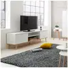 Image de Meuble tv blanc design scandinave avec 2 portes à compartiments ouverts en bois ekraan 2819