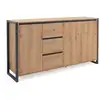 Image de Buffet 3 portes 3 tiroirs - décor chene artisan anthracite - l 160 x p 40 x h 88 cm 2901ENFDENVER