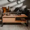 Image de Table Basse Denver 55 Chêne Artisanal Et Gris Anthracite Finori